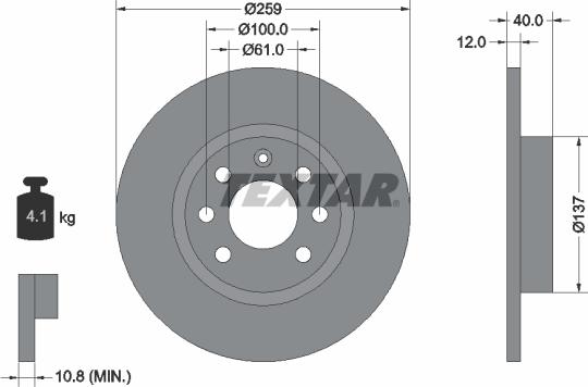 Textar 92050600 - Əyləc Diski furqanavto.az