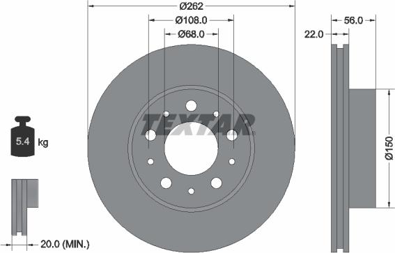 Textar 92051200 - Əyləc Diski furqanavto.az