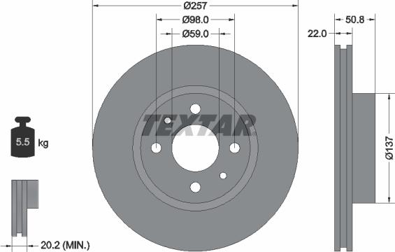 Textar 92052100 - Əyləc Diski furqanavto.az