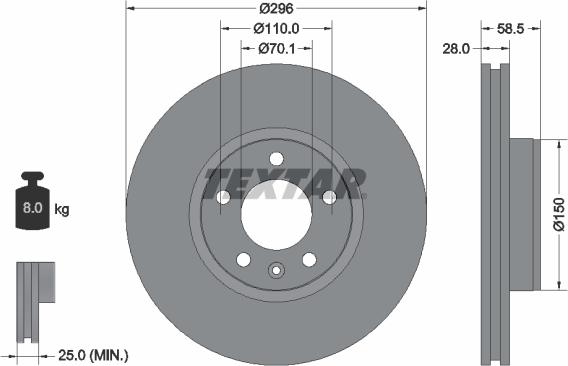 Textar 92057700 - Əyləc Diski furqanavto.az