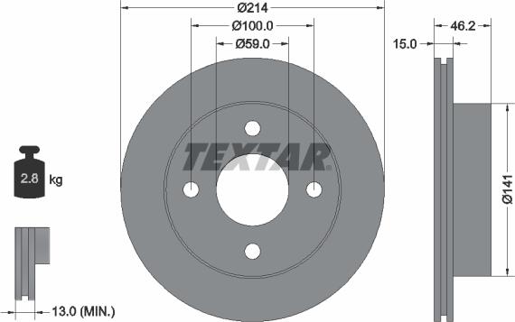 Textar 92069800 - Əyləc Diski furqanavto.az