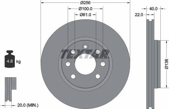 Textar 92069300 - Əyləc Diski furqanavto.az