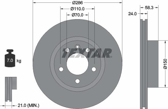 Textar 92066903 - Əyləc Diski furqanavto.az