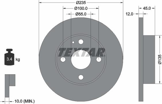 Textar 92066600 - Əyləc Diski furqanavto.az