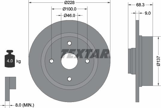 Textar 92066100 - Əyləc Diski furqanavto.az