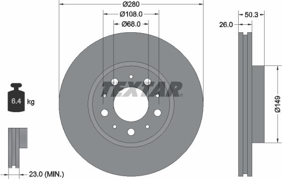 Textar 92066700 - Əyləc Diski furqanavto.az