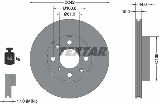 Textar 92060700 - Əyləc Diski furqanavto.az