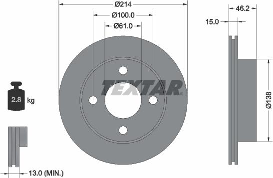 Textar 92068000 - Əyləc Diski furqanavto.az