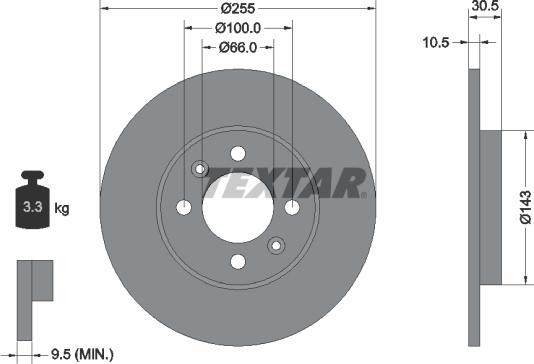 Textar 92068700 - Əyləc Diski furqanavto.az