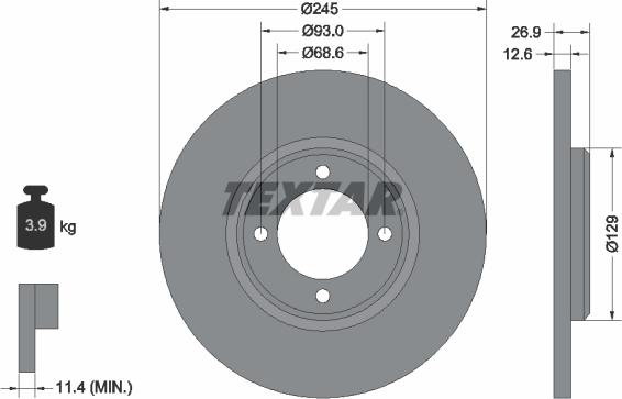 Textar 92008200 - Əyləc Diski furqanavto.az