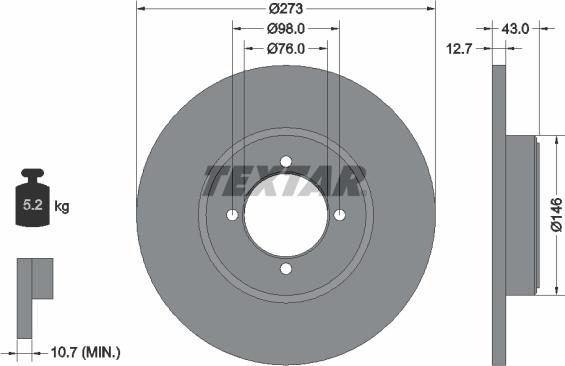 Textar 92011400 - Əyləc Diski furqanavto.az