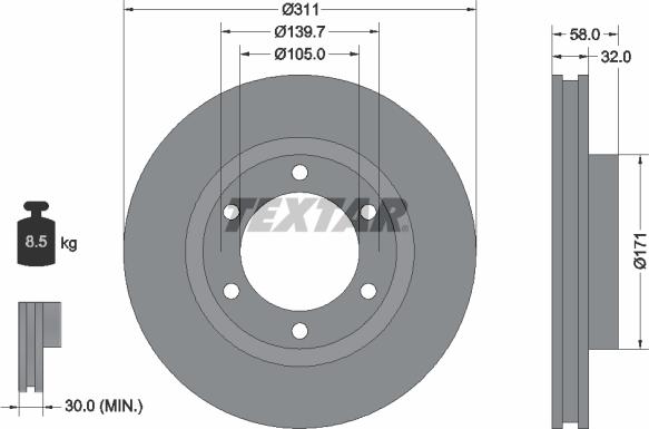 Textar 92080600 - Əyləc Diski furqanavto.az