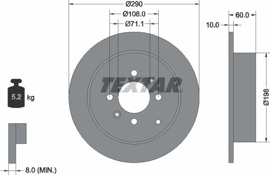 Textar 92080700 - Əyləc Diski furqanavto.az