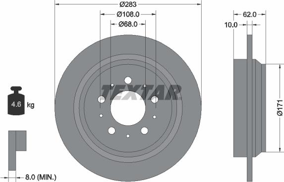 Textar 92088605 - Əyləc Diski furqanavto.az