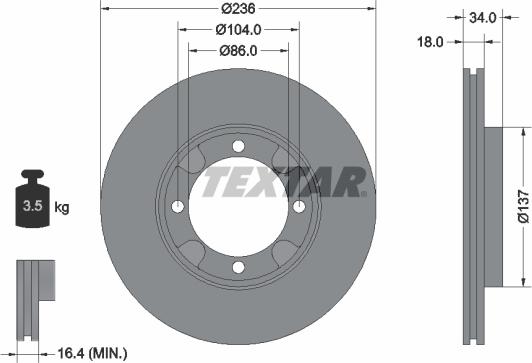 Textar 92082100 - Əyləc Diski furqanavto.az