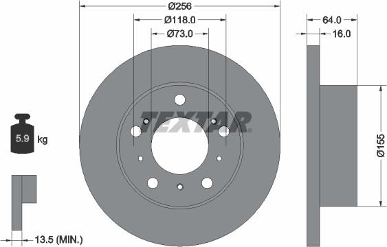 Textar 92034400 - Əyləc Diski furqanavto.az