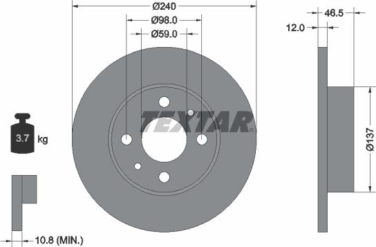 Textar 92034500 - Əyləc Diski furqanavto.az