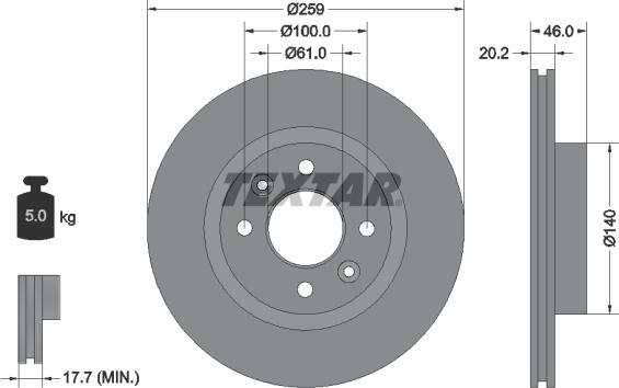 Textar 92036400 - Əyləc Diski furqanavto.az