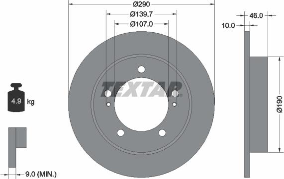 Textar 92036600 - Əyləc Diski furqanavto.az