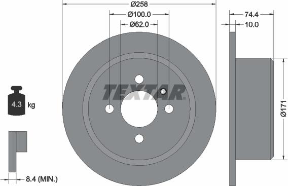 Textar 92038400 - Əyləc Diski furqanavto.az