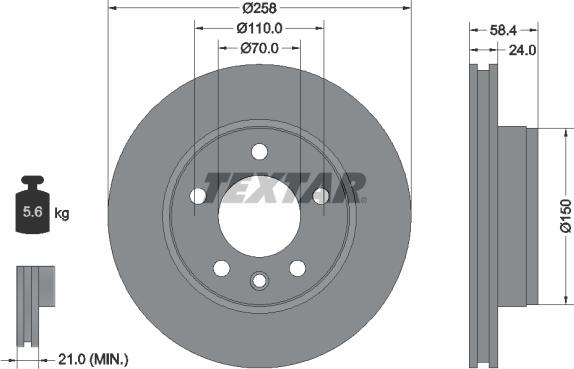 Textar 92038100 - Əyləc Diski furqanavto.az