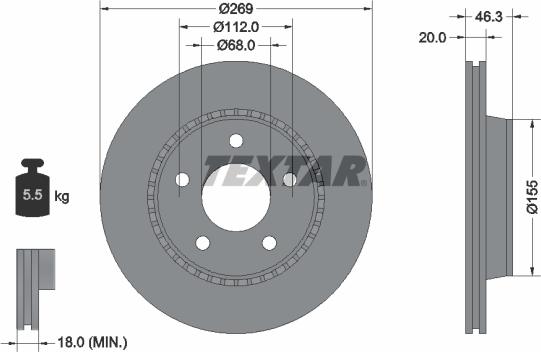 Textar 92037100 - Əyləc Diski furqanavto.az