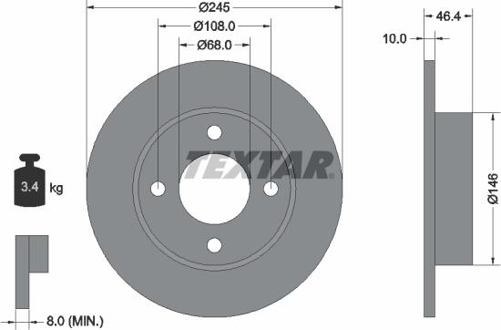 Textar 92037300 - Əyləc Diski furqanavto.az