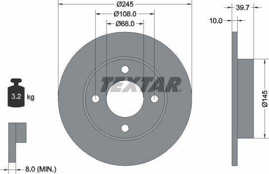 Textar 92026300 - Əyləc Diski furqanavto.az