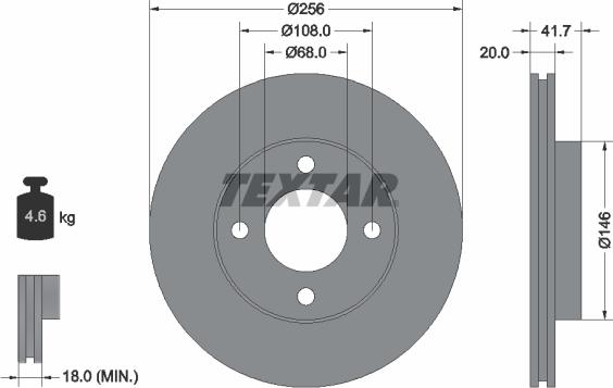 Textar 92026200 - Əyləc Diski furqanavto.az