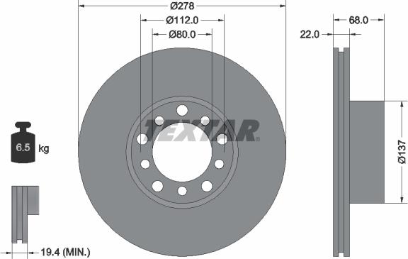 Textar 92020400 - Əyləc Diski furqanavto.az