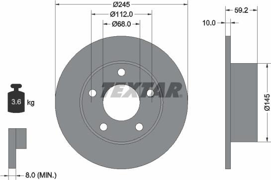 Textar 92022800 - Əyləc Diski furqanavto.az