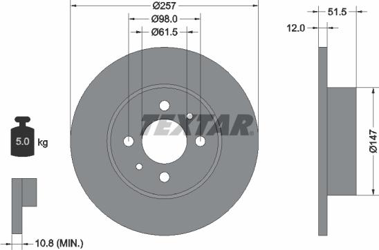 Textar 92027000 - Əyləc Diski furqanavto.az