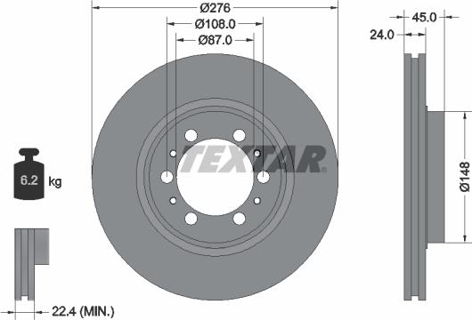 Textar 92079803 - Əyləc Diski furqanavto.az