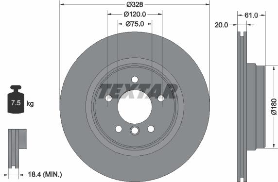 Textar 92074904 - Əyləc Diski furqanavto.az