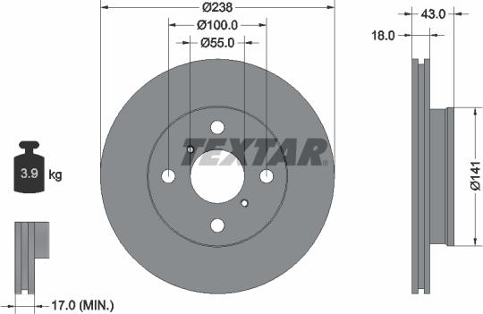 Textar 92076500 - Əyləc Diski furqanavto.az