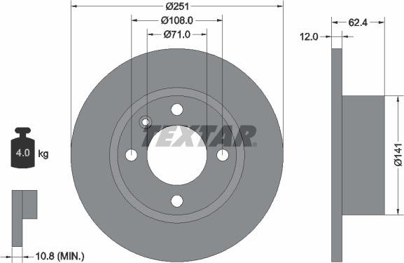 Textar 92076800 - Əyləc Diski furqanavto.az