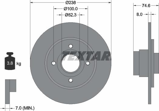 Textar 92070400 - Əyləc Diski furqanavto.az