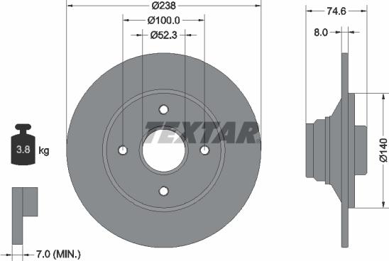 Textar 92070300 - Əyləc Diski furqanavto.az