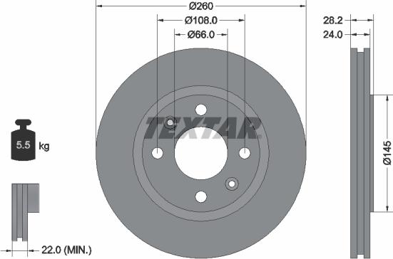 Textar 92078600 - Əyləc Diski furqanavto.az