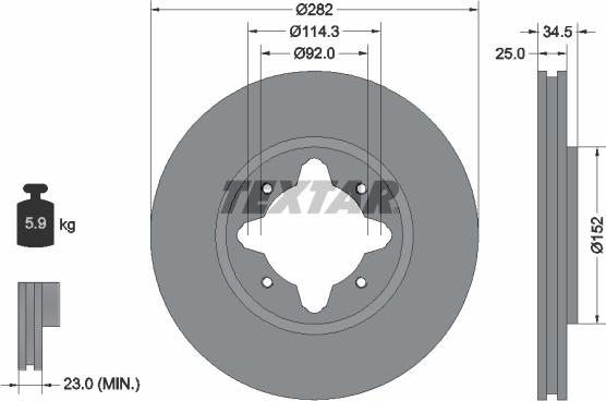 Textar 92078100 - Əyləc Diski furqanavto.az