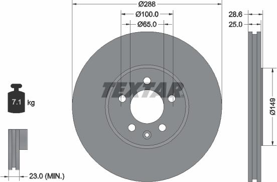 Textar 92072805 - Əyləc Diski furqanavto.az