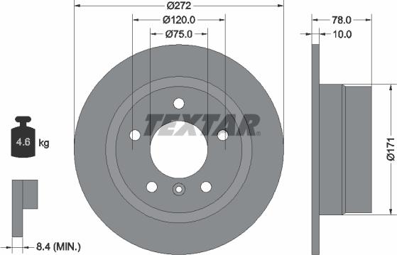 Textar 92072300 - Əyləc Diski furqanavto.az