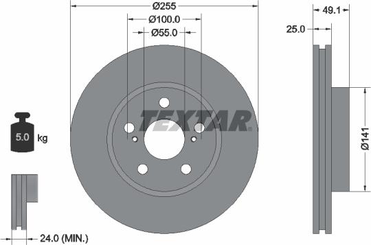 Textar 92077400 - Əyləc Diski furqanavto.az