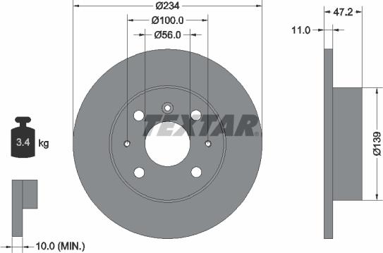 Textar 92077000 - Əyləc Diski furqanavto.az