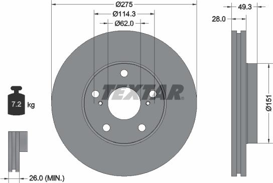 Textar 92077700 - Əyləc Diski furqanavto.az