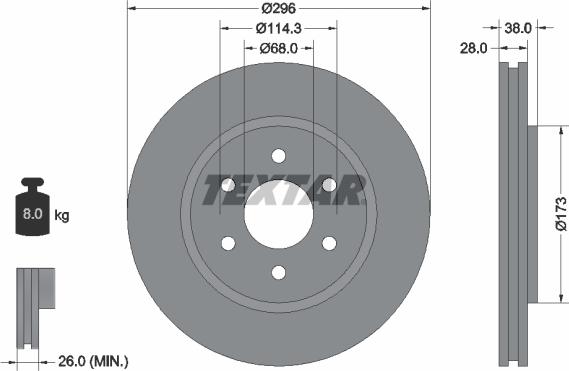 Textar 92199603 - Əyləc Diski furqanavto.az