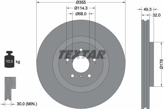 Textar 92199105 - Əyləc Diski furqanavto.az