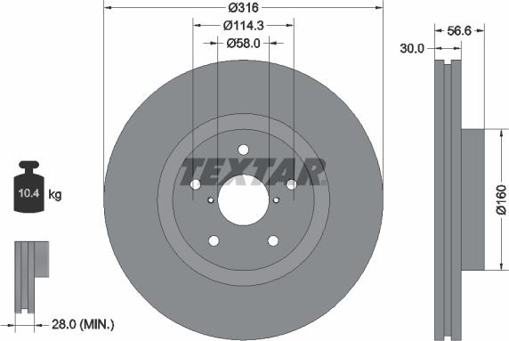 Textar 92199203 - Əyləc Diski furqanavto.az