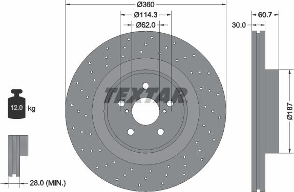 Textar 92199703 - Əyləc Diski furqanavto.az