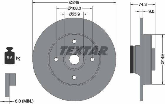 Textar 92194100 - Əyləc Diski furqanavto.az